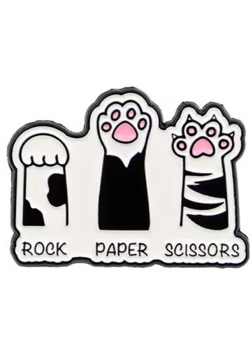 Rock, Paper, Scissors Enamel Pin
