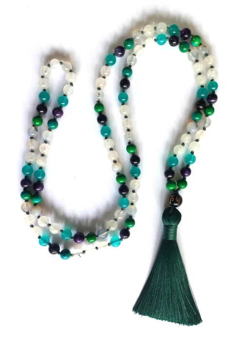 Green Tassel Hand-Knotted Mala Beads