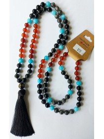 Spark of Fire Hand-Knotted Mala Beads