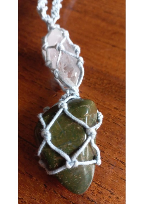 Clear Quartz & Jade Travelling Talisman
