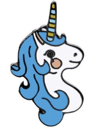 Blue Hair Unicorn Enamel Pin
