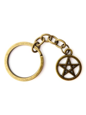Brass Pentacle Keychain 