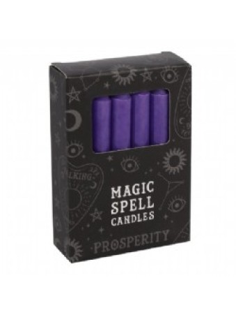 Pack of 12 Purple 'Prosperity' Spell Candles