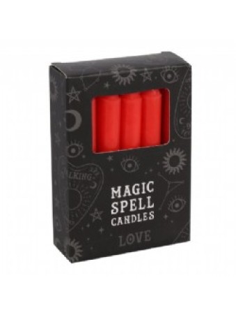 Pack of 12 Red 'Love' Magic Spell Candles