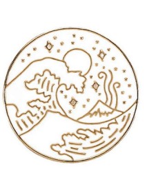 White Wave Enamel Pin